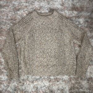 Lucky Brand Men's Textured Tan Crewneck Sweater